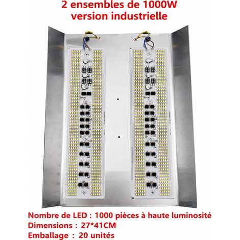 Projecteur LED de chantier 1000W 2 rangées lumière jaune étanche 220V 2 1000w réf 1300 42 × 28 × 5 cm 1 kg – Livraison gratuite