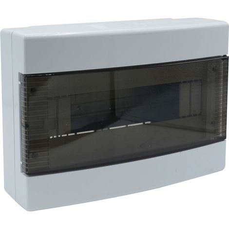 Tableau électrique mural ETTROIT 12 modules IP40 blanc RAL 91682 avec porte fumée transparente - DB111912