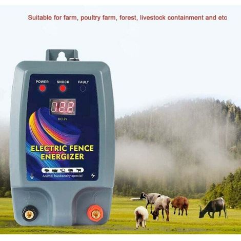 Kit de clôture électrique, Clôture électrique pour bétail, animaux, électrificateur de clôture, haute puissance, 3 modes d'alimentation pour élevage de volailles (1/4)