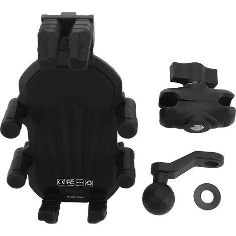 Support de téléphone de moto avec amortisseur de vibrations, verrouillage de sécurité, support de rétroviseur réglable, adapté aux smartphones de 4,9 à 8,1 pouces pour scooter ATV (1/5)
