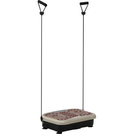 Plateforme Vibrante 200W avec 2 Bandes Élastiques, Télécommande, 99 Vitesses, USB, Écran LED, 54x33x14cm, Marron et Noir (1/5)