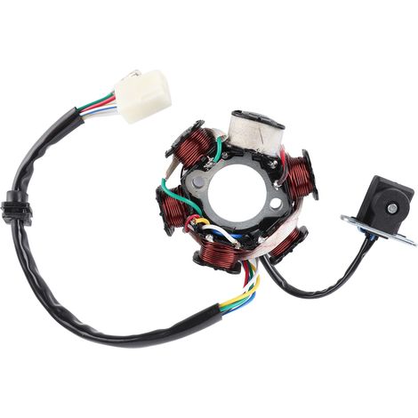 Bobine de stator de magnéto GY6 C110‑6, pièce de rechange pour moto tout-terrain (jaune simple, courant alternatif) (1/5)