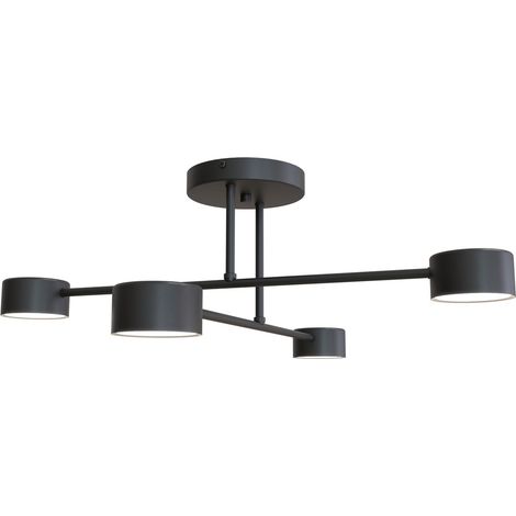 Plafonnier minimaliste noir métal HALO 4xGX53 8W Emibig (1/5)