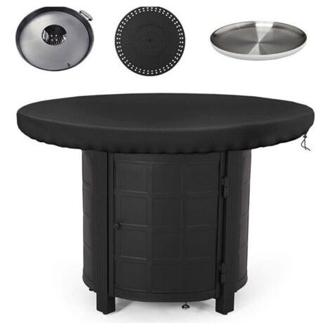 QORVA
-Housse de protection pour plaque de feu, 420D, étanche, anti-UV, pour plaque de feu, plaque de barbecue (diamètre 100 cm)..