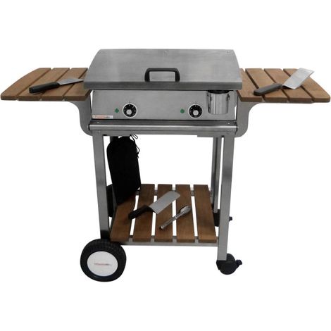 Pack plancha électrique PLANCHAELEC LUX 600 INOX - CHARIOT ELYSEE 600 (1/3)