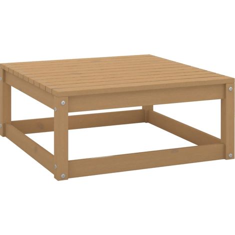 Repose-pied de jardin, Tabouret Pouf, Tabouret Bas 70x70x30cm Marron miel Bois de pin solide LKF18052 (1/4)