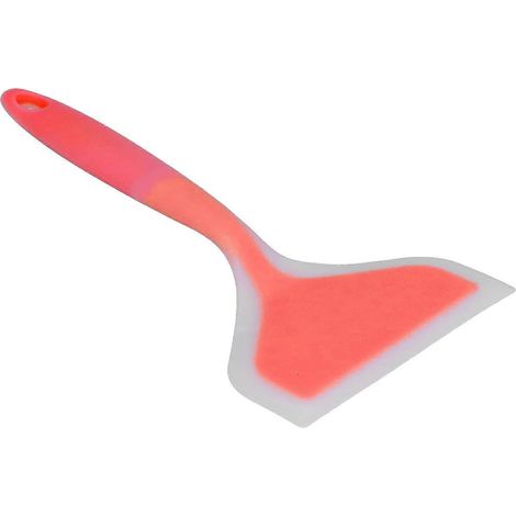 Spatule de cuisine en silicone antiadhésif spatule large à tête orange avec trou de suspension ustensile pour friture domestique (1/5)