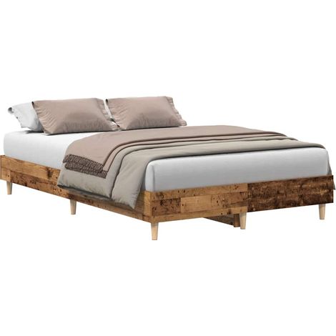 Lit double,Lit adulte,Cadre de lit sans matelas vieux bois 120x200 cm bois ingénierie CFW6270398 (1/5)