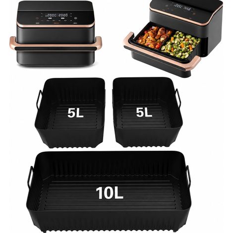 Silicone Air Fryer Mould for Air Fryer 10L Twinfry, 3PCS Air Fryer Mould Accessories, Flat Airfryer Air Fryer Mould for Airfryer 10L (1/5)