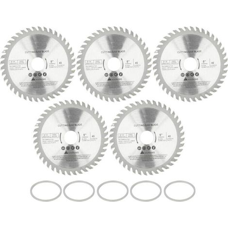 5 pièces 4.9in lame circulaire 40 dents disque de coupe carbure pointe bois coupe scie mer 40 dents (1/4)