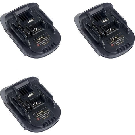adaptateurs convertisseurs de batterie DM18M pour batteries Milwaukee/DEWA 20 V, compatibles avec les batteries Makita 18 V BL1830/BL1850 (1/5)