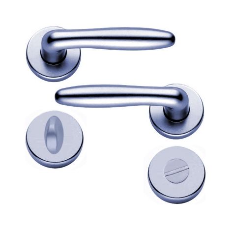 Ouvre&Déco – Poignée de porte intérieure design en Aluminium anodisé inox mat velouté sur rosace système VARIOSTAR Basic ronde Conda et Déconda, VENUS