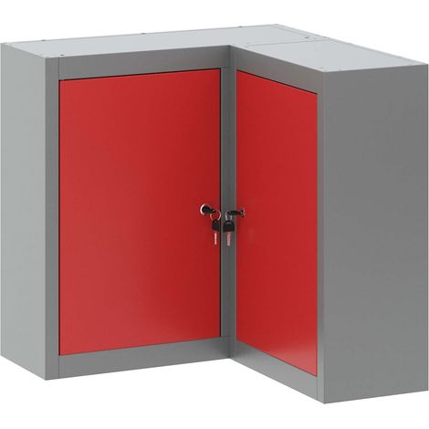 Armoire à outils avec étagère Rouge et Gris 55 x 55 x 55 cm