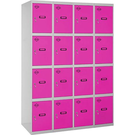 Casiers en métal SIMONLOCKER (180x160x50cm) GRIS ET ROSE (1/5)