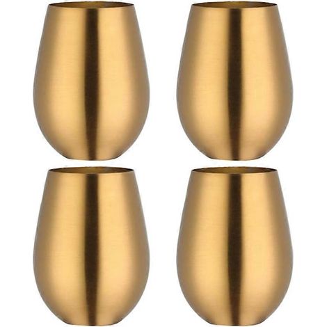 Verres à vin sans pied en acier inoxydable de 50 cl, format portable pour l'extérieur (lot de 4) (1/5)