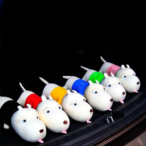 Poupée chien ornement voiture sachets charbon bambou désodorisant jouets absorption formaldéhyde auto maison jaune 28cm (1/5)