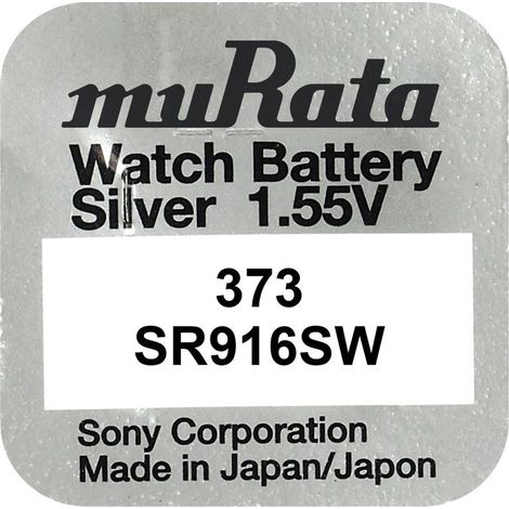 Murata 373 SR916SW Watch Battery Silver 1,55v lot de 10 piles (1/2)
