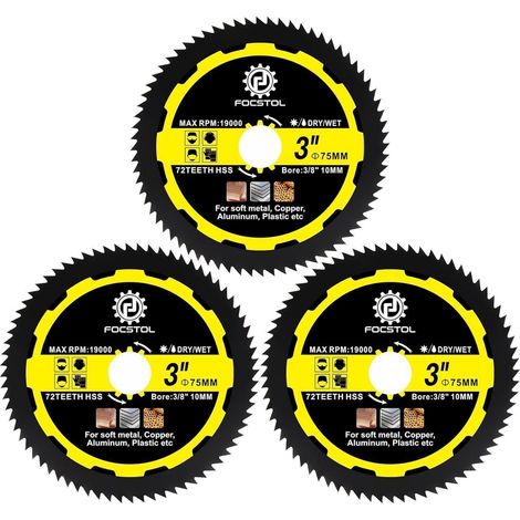 Trennscheibe 75mm 10mm 3 Stück Kupfer HSS Metall Trennscheibe (1/5)