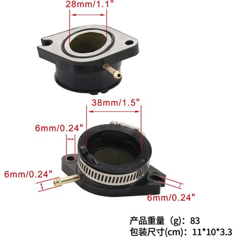 Compatible with TTR225 XT225 ST225 intake manifold carburetor interface 2LN-13586-01 (1/4)