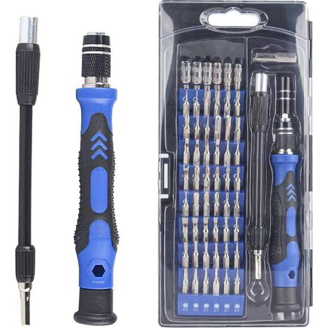 58 en 1 bleu poignée multifonction tournevis combo set pour téléphone portable, smartphone, console de jeu, tablette, PC, bleu