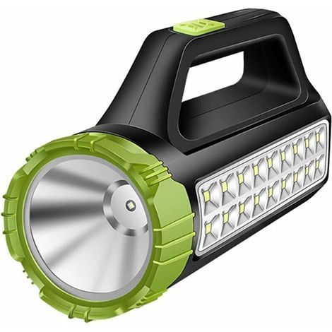 Lampe torche rechargeable à main, utilisant des LED haute luminosité, lampe à double usage, économie d'énergie intelligente, longue durée de veille pour l'extérieur et le camping (1/4)
