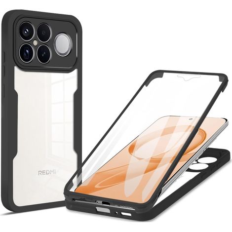 Coque pour Xiaomi Poco F8 Ultra avec Protection D'écran, Étui Avant et Arrière 360 Degres Antichoc Housse, Antirayures Robuste Bumper Transparente Case, Noir (1/5)