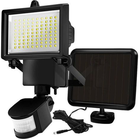 Projecteur solaire 1000 lumens avec détecteur de mouvement – Étanche IP44 – Angle d'éclairage réglable – Pour extérieur – Noir (1/5)