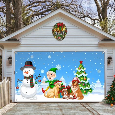 Bannière De Décoration De Noël - Tissu Festif Pour Garage - Toile De Fond En Polyester - 1 Pièce (1/4)
