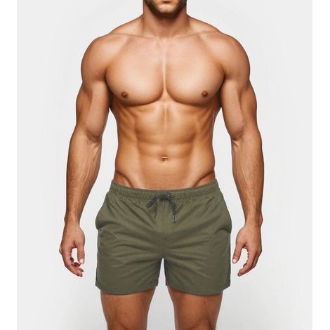 Pantalones cortos de playa para hombre Recea XXL color caqui con bolsillos.