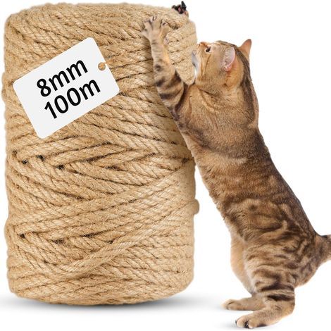 1 Rouleau Corde Sisal 8mm, Matériau Naturel, Corde Jute, Pour Arbre À Chat, Bricolage DIY (1/5)