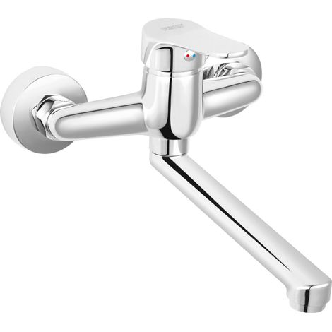 Rubinetto per lavabo a parete Isso, cromato (1/4)