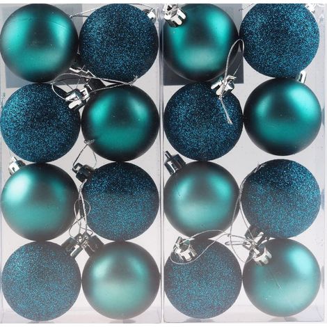 BAUBLES TEAL BLUE 10CM 3PCS SET PVC (1/2)