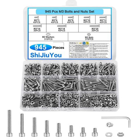 Set de 945 vis en acier inox M3 (1/5)