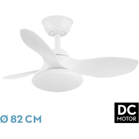 Abrila - Ventilator DC PARAMO White mit three Blades mit 6 einstellbaren Geschwindigkeiten 3 wählbaren Temperaturen 3 wählbarem Licht Inklusive Fernbedienung