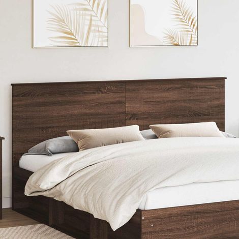Kopfteil mit Kopfteil Braun Eichen-Optik 200 cm Holzwerkstoff