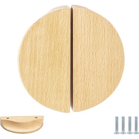 Poignées de cuisine, boutons tiroir en bois, porte bois massif (1/5)