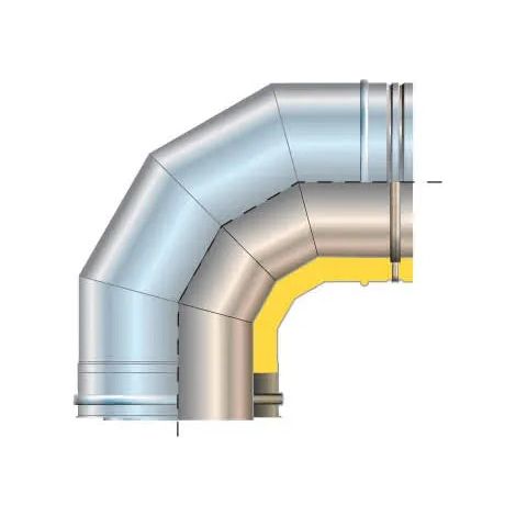 Cordivari - Curva 90° Ø150/100 Inox Aisi 316L - Doppia Parete
