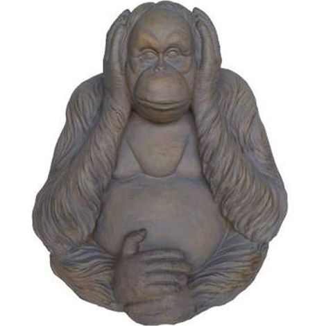 Grande statuette Orang Outan N'entend rien