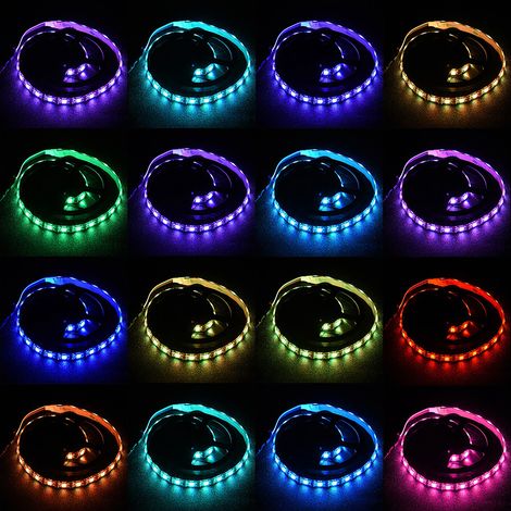 Bande LED RGB USB 120° étanche de 1,09 m avec télécommande 24 touches