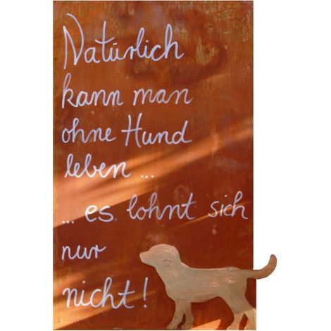 Plaque Décorative en Métal Rouillé avec Citation Chien pour Jardin et Maison 30 x 50 cm - PANGIVO (1/2)