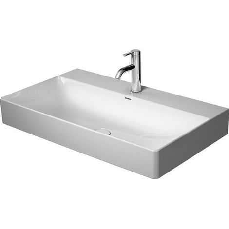 Lavabo Duravit DURASQUARE sans trop pleinavec plage de robinettrie 800x470mm sans trou de robinetterie blanc