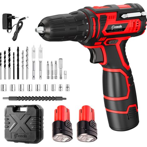 Casals Taladro atornillador CID1251BCA 12V 2 Batarías,maletín y Accesorios
