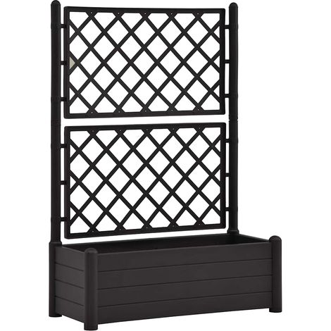 Maison Exclusive - Fioriera da Giardino con Graticcio 100x43x142 cm PP Antracite
