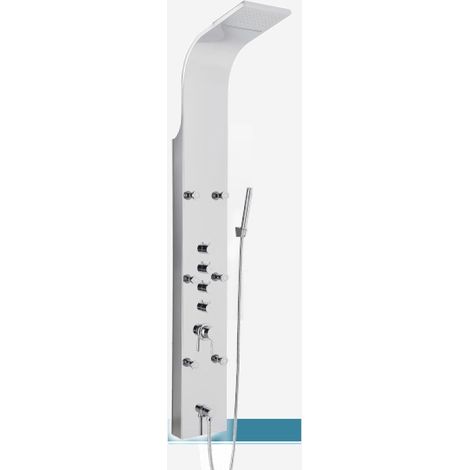 Pannello Doccia Multifunzione NIAGARA 170x22.5 cm - Inox Lucidato Doccetta - Effetto Cascata - Getti Orizzontali (1/5)