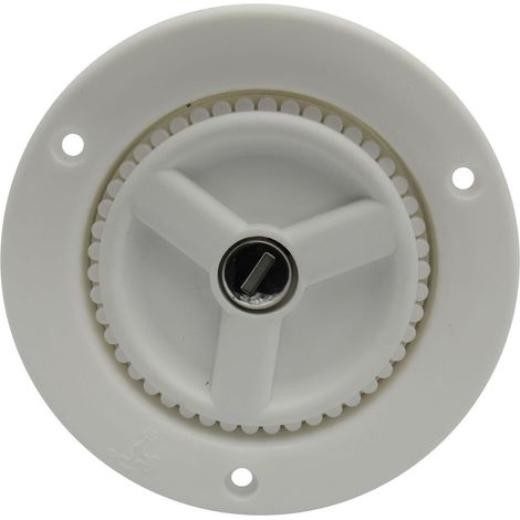 White Lockable Universal Fresh Water Inlet Cap & Keys - Filler Locking Caravan Motorhome RV (1/5)