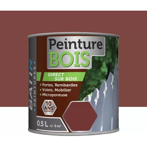 Peinture Bois BÂTIR Rouge Basque 0,5 L (1/2)