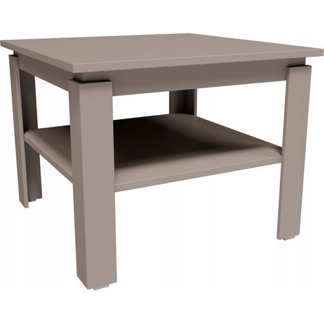 Table basse CR3-STERN 55 cm cachemire avec étagère pour salon ou bureau