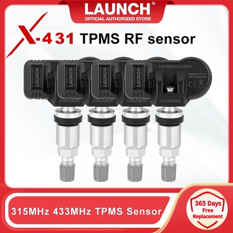 Valve en aluminium (RF double fréquence : 315 MHz + 433 MHz) programmable universellement, compatible avec les capteurs de pression des pneus des véhicules (niveau équipementier). (1/5)