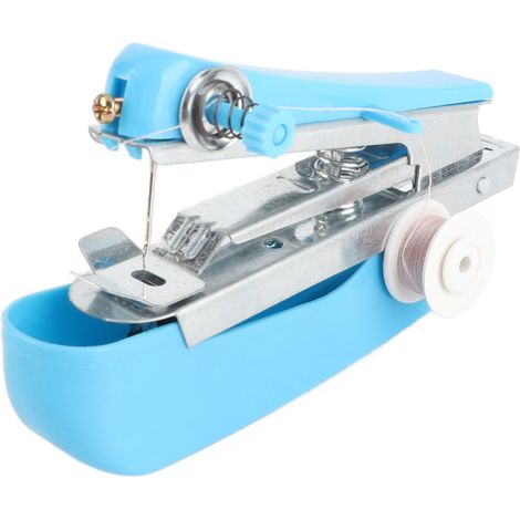 Machine à coudre manuelle portative Mini couture portable ABS acier inoxydable bleue pour réparations domestiques et voyages (1/5)