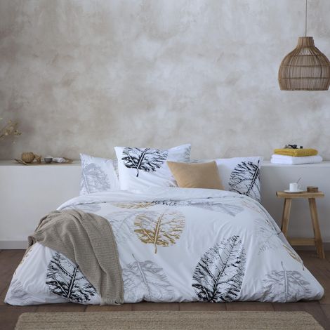Housse de Couette pour lit 80 cm, Housse de Couette 140 x 200 cm, 100% Coton 200 Fils, Extra Doux, Fermeture avec Boutons cachés. (1/5)